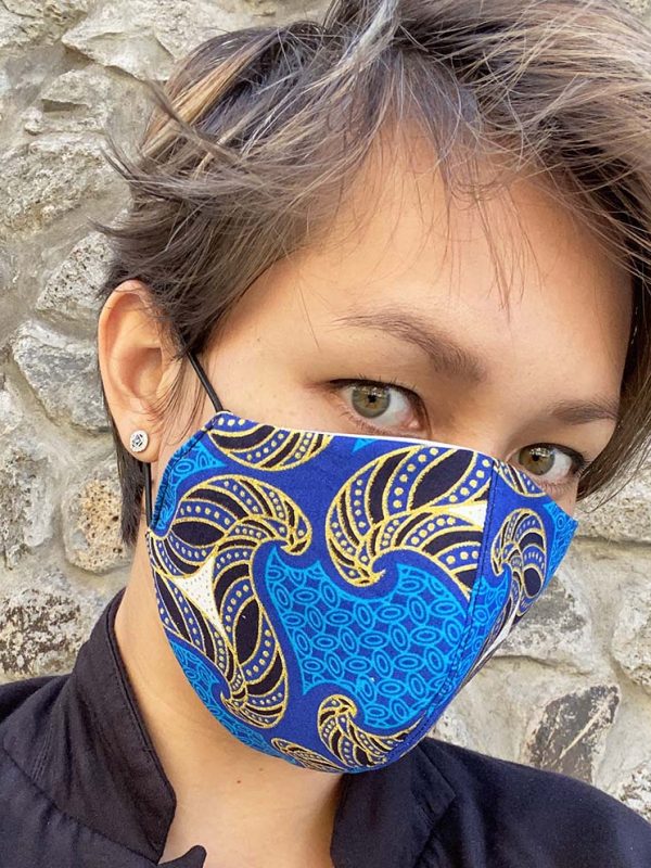 masque bleu doré